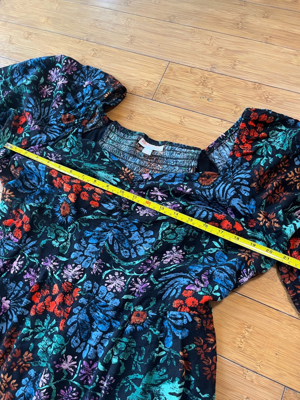 Knox Rose Black Botanical Print Boho 100% Rayon Wide-Leg Jumpsuit - Picture 6 of 15